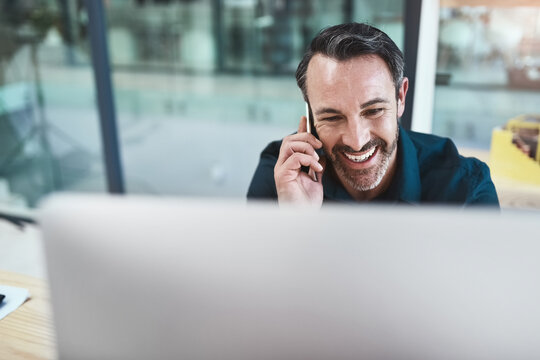 Contact, phone call and business man in office for communication, conversation or negotiation deal. Talking, architect and person with mobile for networking, client b2b or explaining project details