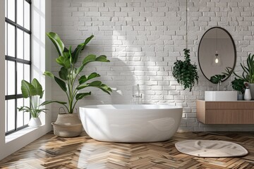 Modern white minimalistic kitchen interior details. Stylish white sink near mandarins High-resolution. Beautiful simple AI generated image in 4K, unique.