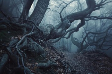 dark forest trees black forest fairytale fantasy mystical fairy tale haunted spooky creepy gnarled trees twisted trees eerie mysterious magical surreal german 