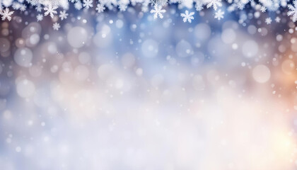 Fototapeta premium Winter snow background with copy space