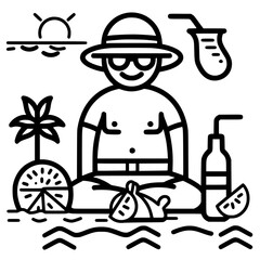 Vacation icon, leisure icon, summer icon, travel icon, beach icon, sun icon, tourism icon, airplane icon, travel destinations icon, family icon, business icon, sunbathing icon, icon, travel, summer,