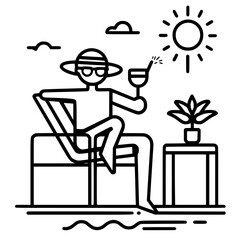Vacation icon, leisure icon, summer icon, travel icon, beach icon, sun icon, tourism icon, airplane icon, travel destinations icon, family icon, business icon, sunbathing icon, icon, travel, summer,