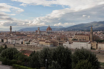 Fototapeta premium Aerial view of Florence, Italy with beautiful buildings