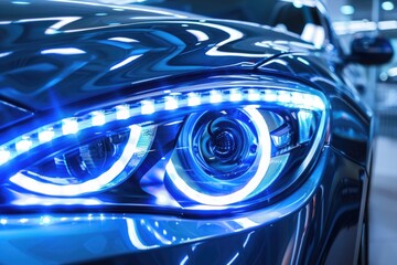 Car Lighting. Modern Auto Xenon Headlamp for LED Tuning