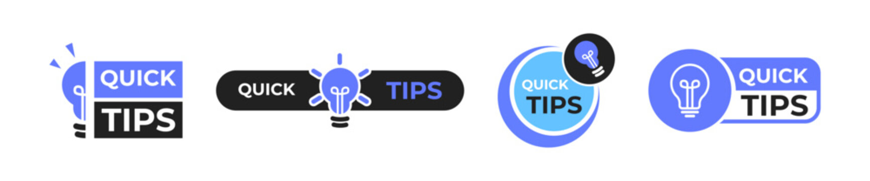 Quick tips badge. Vector illustration