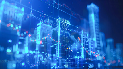 Fototapeta premium Navigate financial markets as an Investment Banker with a dynamic low poly wireframe