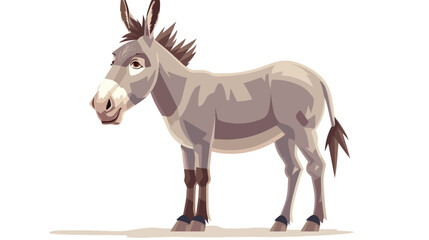 Amusing grey donkey ass or burro isolated on white background