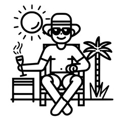 Vacation icon, leisure icon, summer icon, travel icon, beach icon, sun icon, tourism icon, airplane icon, travel destinations icon, family icon, business icon, sunbathing icon, icon, travel, summer,