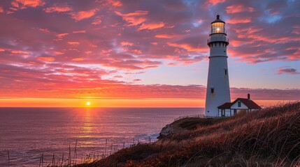 Naklejka premium A lighthouse guiding ships safely to shore