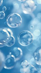 a background of soft, blue bubbles