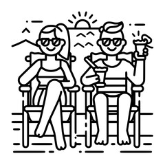 Vacation icon, leisure icon, summer icon, travel icon, beach icon, sun icon, tourism icon, airplane icon, travel destinations icon, family icon, business icon, sunbathing icon, icon, travel, summer,