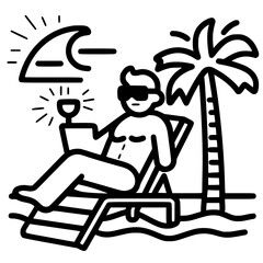 Vacation icon, leisure icon, summer icon, travel icon, beach icon, sun icon, tourism icon, airplane icon, travel destinations icon, family icon, business icon, sunbathing icon, icon, travel, summer,