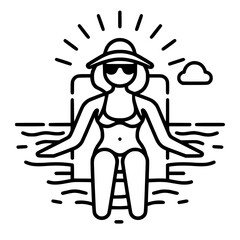Vacation icon, leisure icon, summer icon, travel icon, beach icon, sun icon, tourism icon, airplane icon, travel destinations icon, family icon, business icon, sunbathing icon, icon, travel, summer, b
