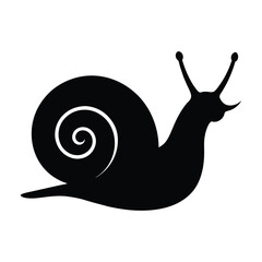 snail silhouette white background- vector illustration