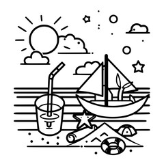 Vacation icon, leisure icon, summer icon, travel icon, beach icon, sun icon, tourism icon, airplane icon, travel destinations icon, family icon, business icon, sunbathing icon, icon, travel, summer, b