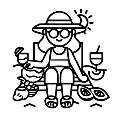 Vacation icon, leisure icon, summer icon, travel icon, beach icon, sun icon, tourism icon, airplane icon, travel destinations icon, family icon, business icon, sunbathing icon, icon, travel, summer,
