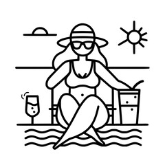 Vacation icon, leisure icon, summer icon, travel icon, beach icon, sun icon, tourism icon, airplane icon, travel destinations icon, family icon, business icon, sunbathing icon, icon, travel, summer,
