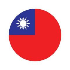 Obraz premium National Flag of Taiwan. Taiwan Flag. Taiwan Round flag. 