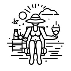 Vacation icon, leisure icon, summer icon, travel icon, beach icon, sun icon, tourism icon, airplane icon, travel destinations icon, family icon, business icon, sunbathing icon, icon, travel, summer,