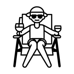 Vacation icon, leisure icon, summer icon, travel icon, beach icon, sun icon, tourism icon, airplane icon, travel destinations icon, family icon, business icon, sunbathing icon, icon, travel, summer,