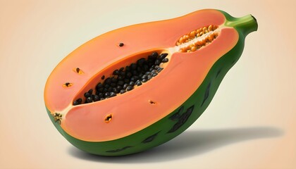 A papaya icon with orange flesh and green skin upscaled_10