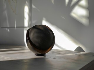 A black object sitting on a table.