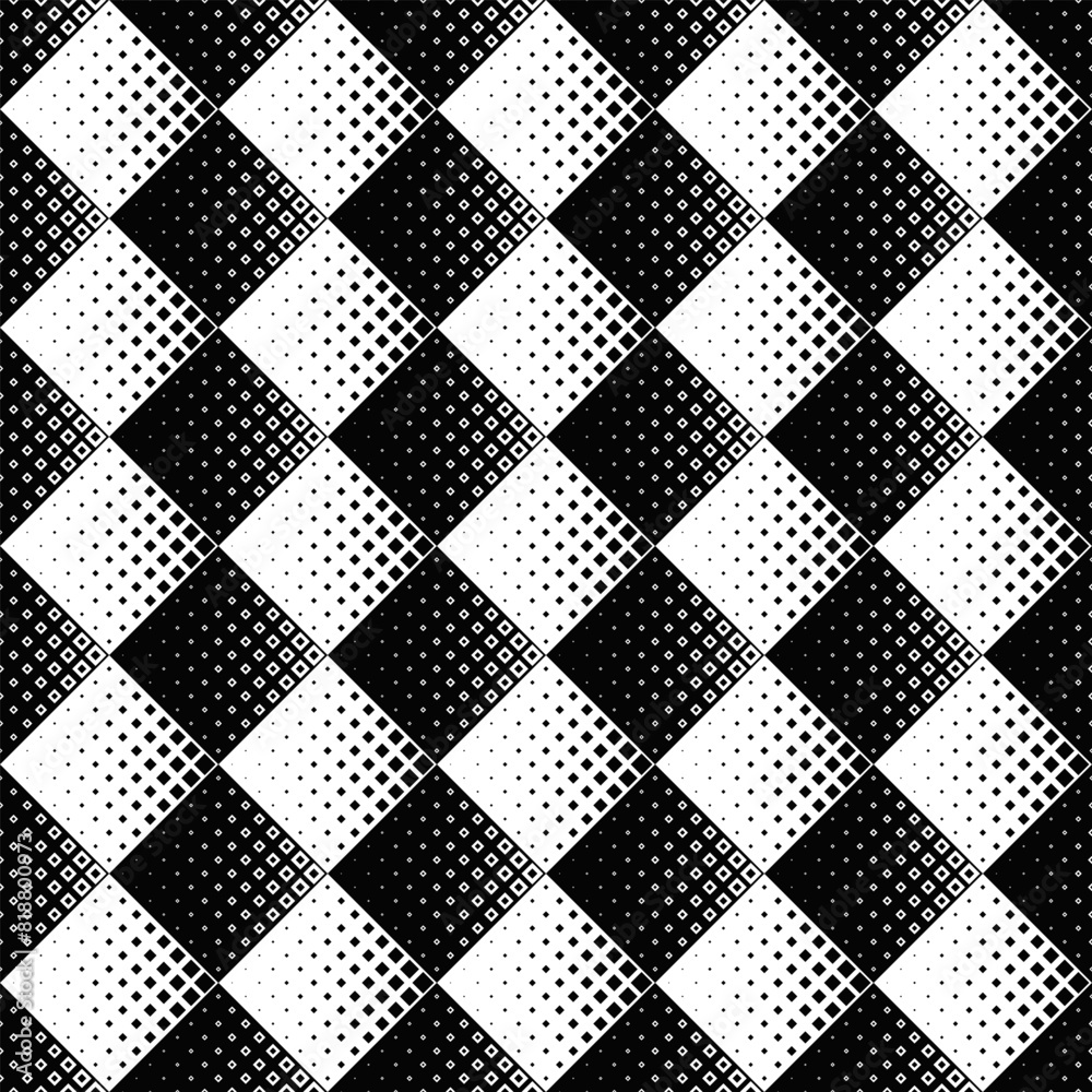 Poster abstract geometrical diagonal square pattern background design - repeating monochrome vector graphic