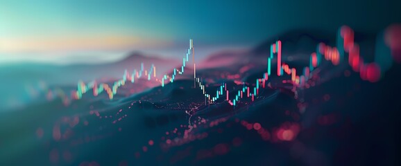 Tranquil single line chart rising softly on a calm background, illustrating subdued market growth.