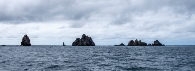 Seascape. Rock formation called Os Aguillóns de Ortegal (Spain). They are the fourth oldest rocks...
