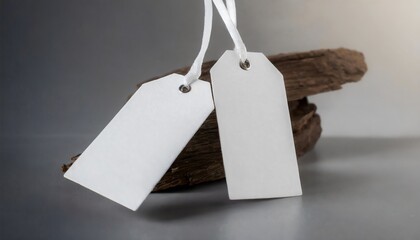 Label Tag mockup on gray background