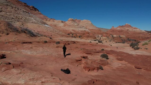 Drone footage of the Coyote Buttes section of the Paria Canyon-Vermilion Cliffs in Arizona, USA