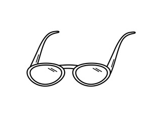 Sunglasses or glasses for vision correction. Vector doodle illustration accessory sketch icon, single isolate on a white background.