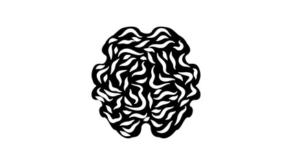 Brain Logo, black isolated silhouette