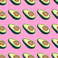 seamless pattern with avocados