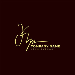 Kp Initial signature logo vector design