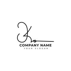 Ko Initial signature logo vector design