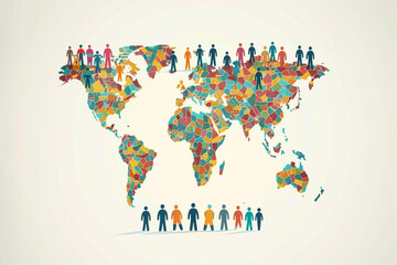 Poster design for World Population Day, featuring a clean, white background.