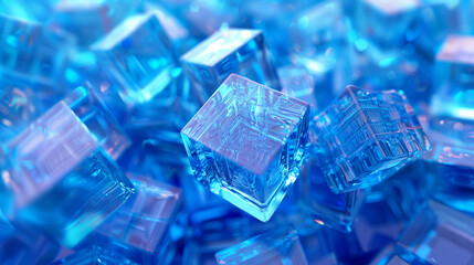 3d background transparent abstract blue squares, 3d background 4, in the style of glass fragments art.