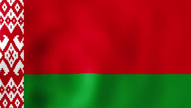 National flag Belarus fluttering in wind. Smooth animation flag in 4K. Highly detailed realistic 3D rendering. Concept patriotism, Constitution, Unity Day, National Flag Day, Republic, Independence