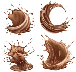 chocolate splash isolated