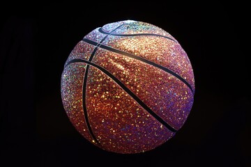Basketball with glitters