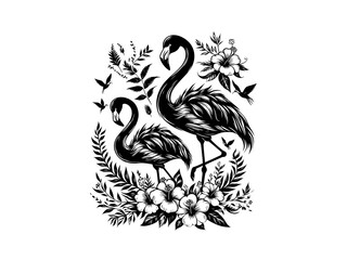 Obraz premium Graceful Flamingo: Flamingo Vector Illustration for Tropical Designs and Exotic Art