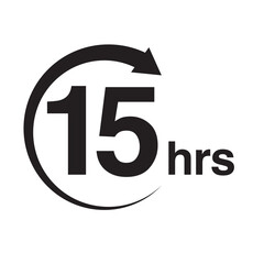15 hours arrow timer icon vector illustration eps