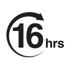 16 hours arrow timer icon vector illustration eps
