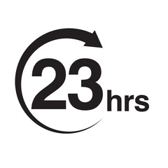 23 hours arrow timer icon vector illustration eps