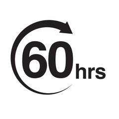 60 hours arrow timer icon vector illustration eps