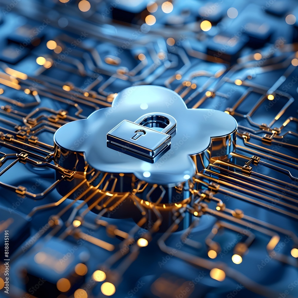 Poster secure cloud computing encryption service ensuring data protection for businesses and users