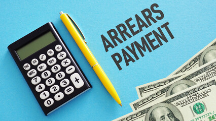 Arrears payment is shown using the text