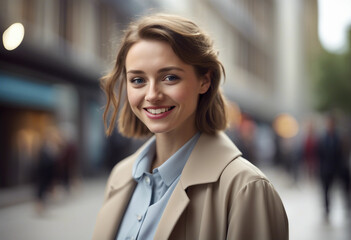 a young British women with a sincere smile, isolated white background
