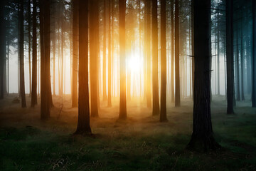 sunrise in the forest